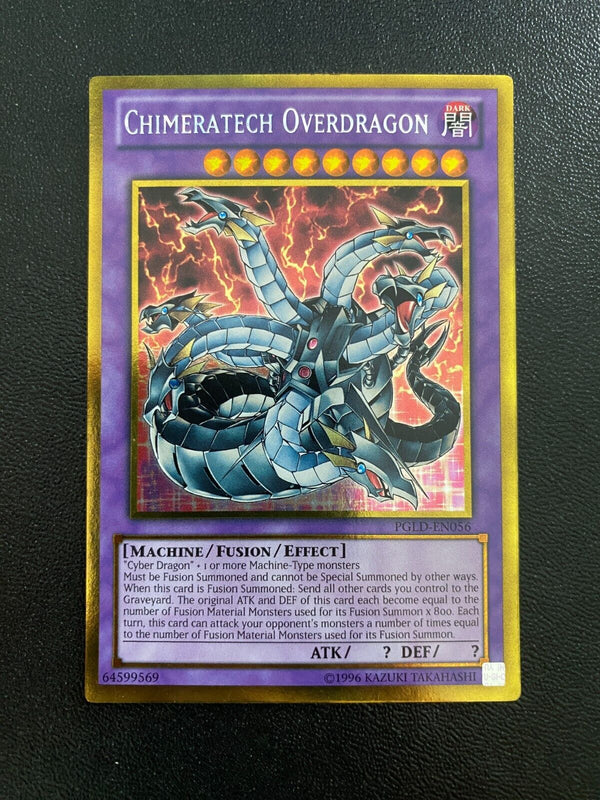 Yugioh Chimeratech Overdragon PGLD-EN056 Gold Rare Unlimited Edition LP