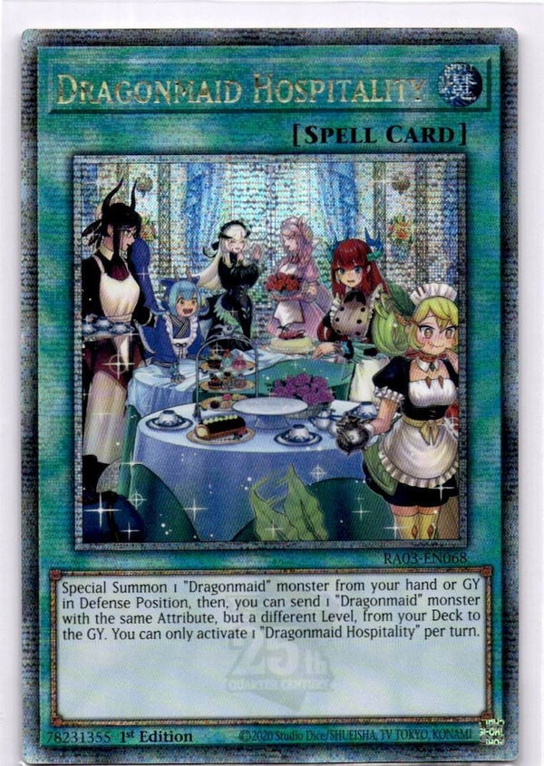 Yugioh Dragonmaid Hospitality RA03-EN068 Quarter Century Rare 1st Edition NM