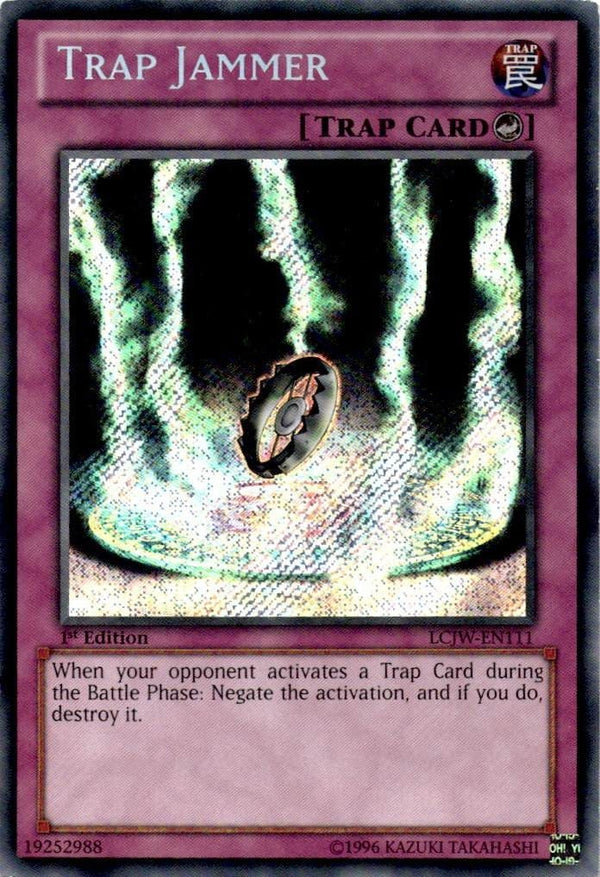 Yugioh Trap Jammer LCJW-EN111 Secret Rare 1st Edition MP/LP