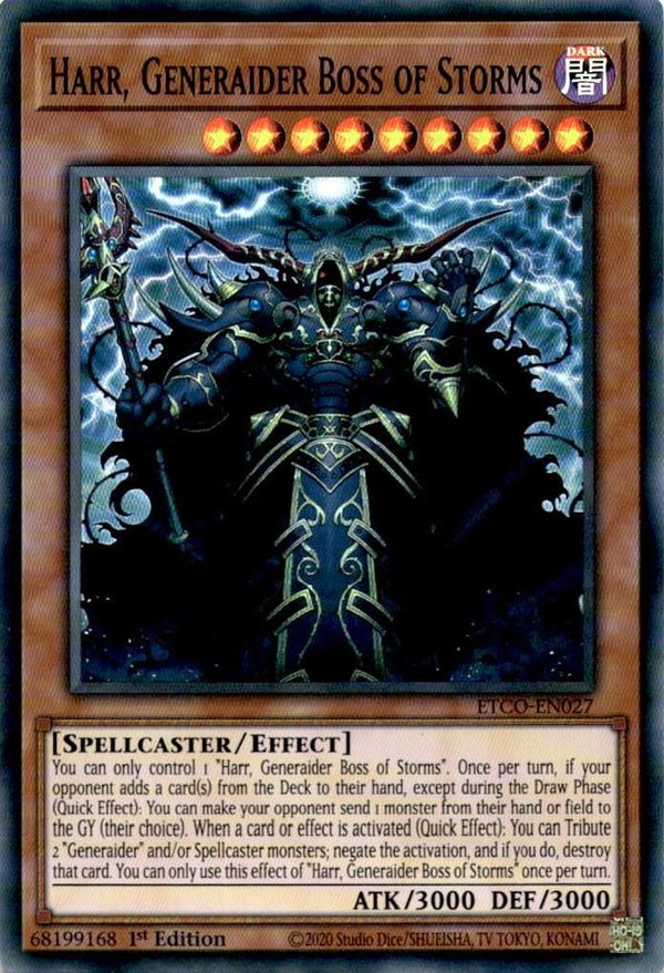 Yugioh Harr, Generaider Boss of Storms ETCO-EN027 Super Rare 1st Edition NM
