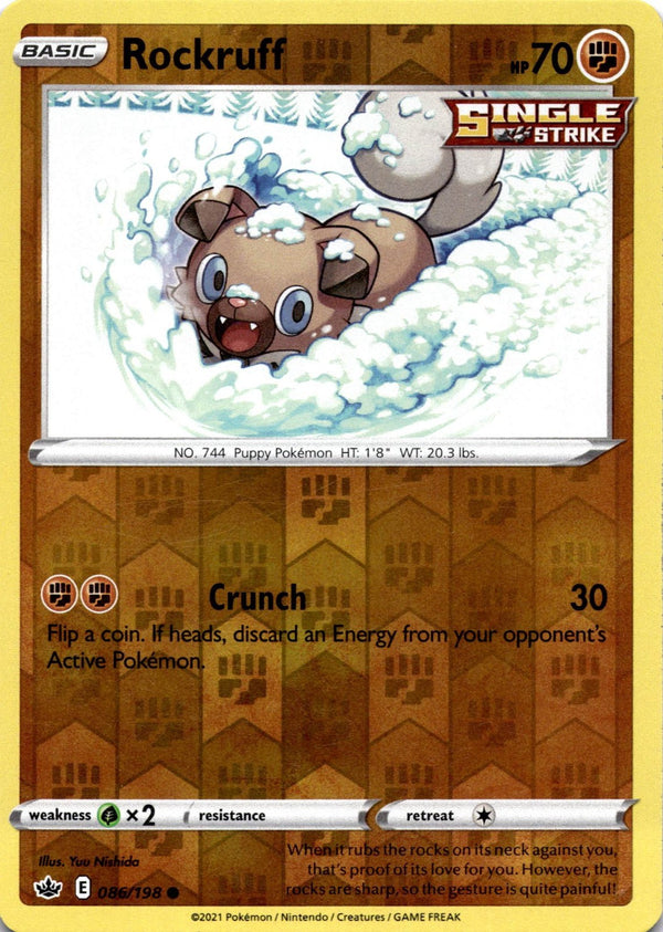 Pokemon Rockruff 086/198 Chilling Reign Reverse Holo VLP/NM