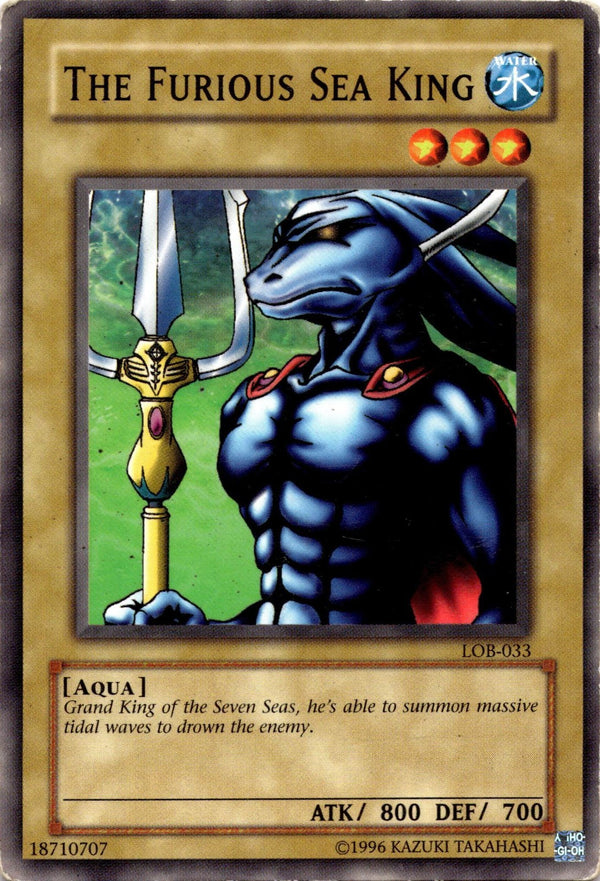 Yugioh The Furious Sea King LOB-033 Common Unlimited Edition DAMAGED