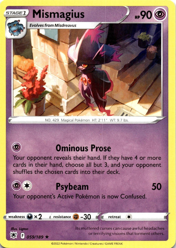 Pokemon Mismagius 059/189 Astral Radiance Non Holo NM