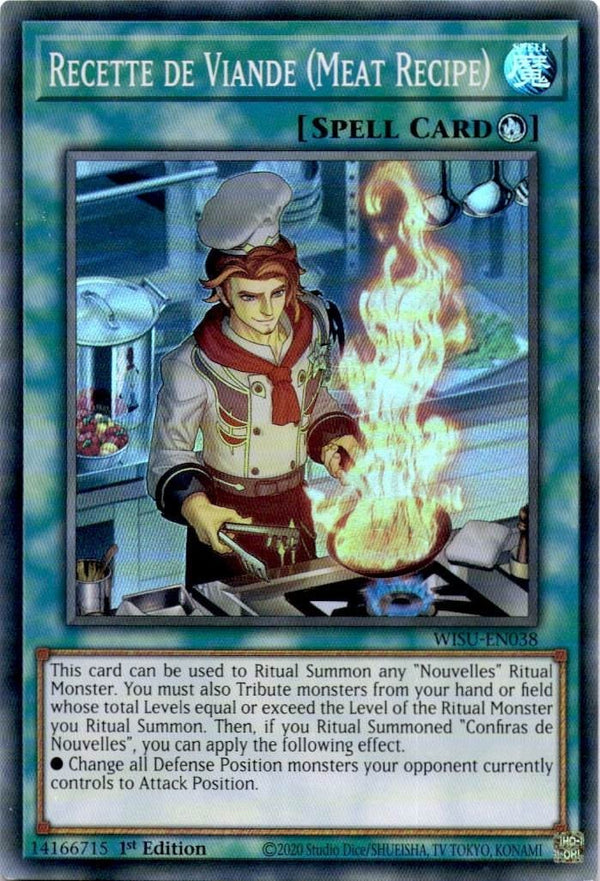 Yugioh Recette de Viande (Meat Recipe) WISU-EN038 Super Rare 1st Edition VLP/NM