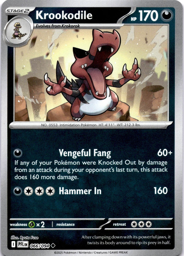 Pokemon Krookodile 066/094 Phantasmal Flames Reverse Holo NM