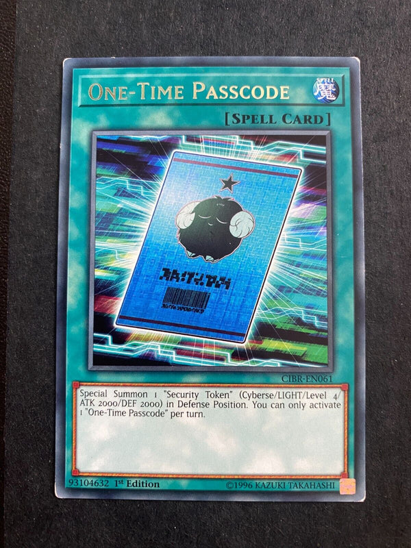 Yugioh One-Time Passcode CIBR-EN061 Rare 1st Edition LP