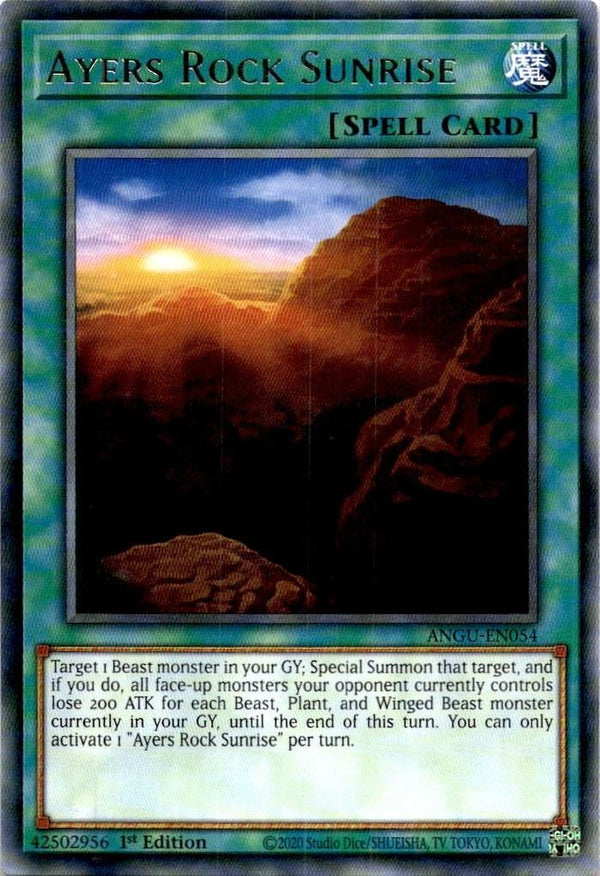 Yugioh Ayers Rock Sunrise ANGU-EN054 Rare 1st Edition VLP/NM