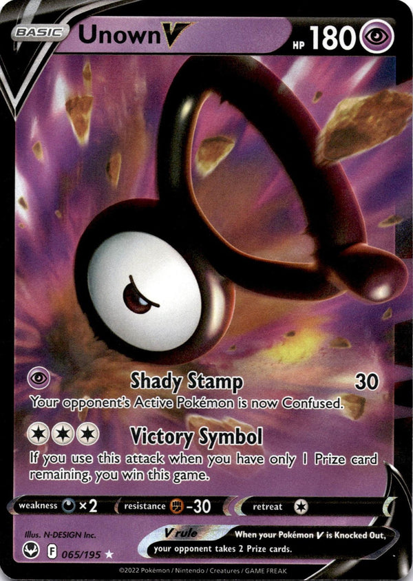 Pokemon Unown V 065/195 Silver Tempest Full Art Holo NM