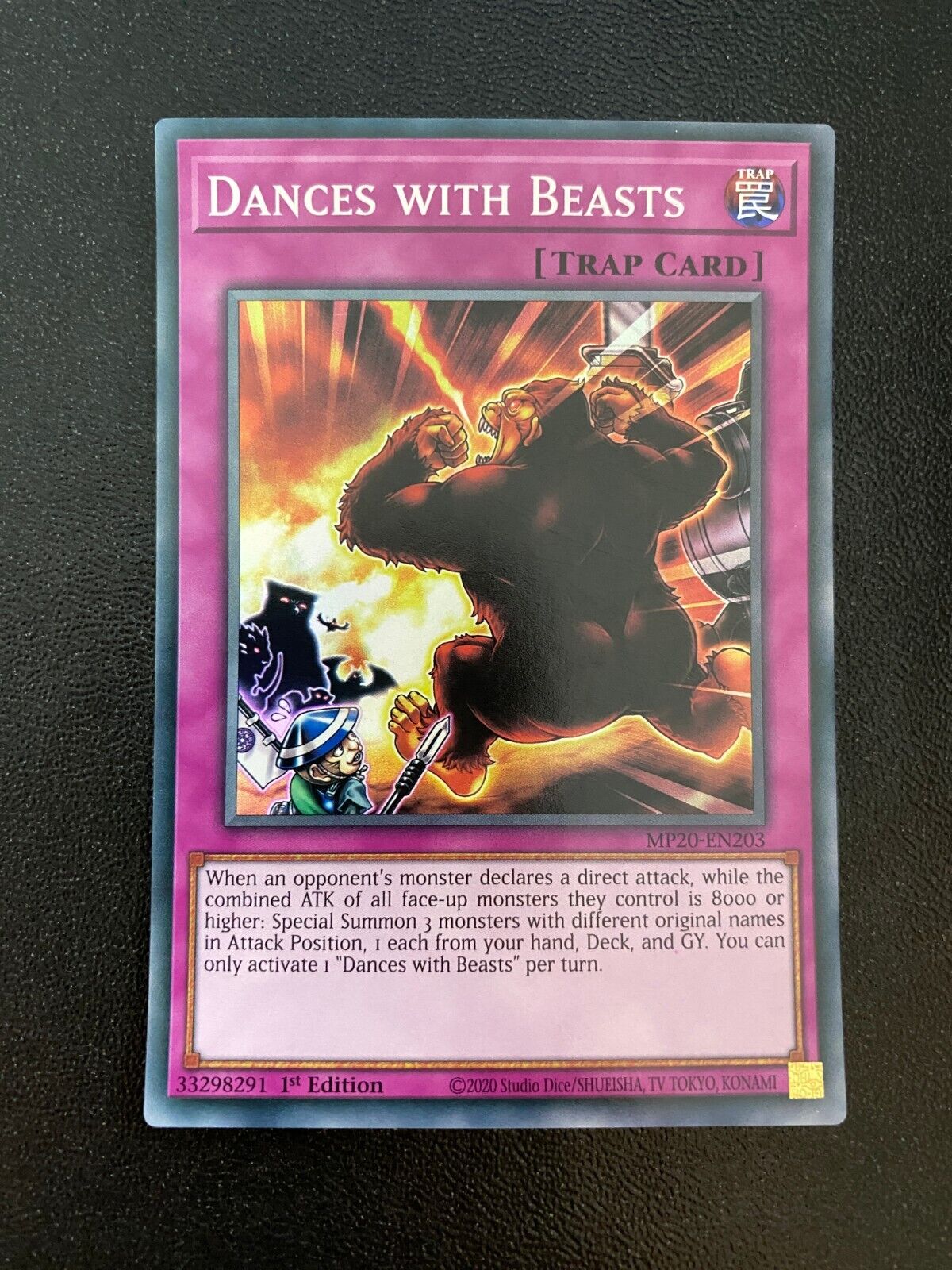 Yugioh Dances with Beasts MP20-EN203 Super Rare 1st Edition VLP