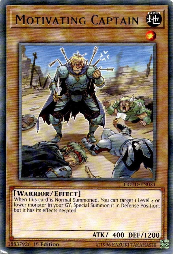 Yugioh Motivating Captain COTD-EN031 Rare 1st Edition MP