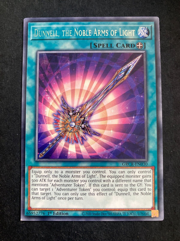 Yugioh Dunnell, the Noble Arms of Light GRCR-EN030 Rare 1st Edition NM