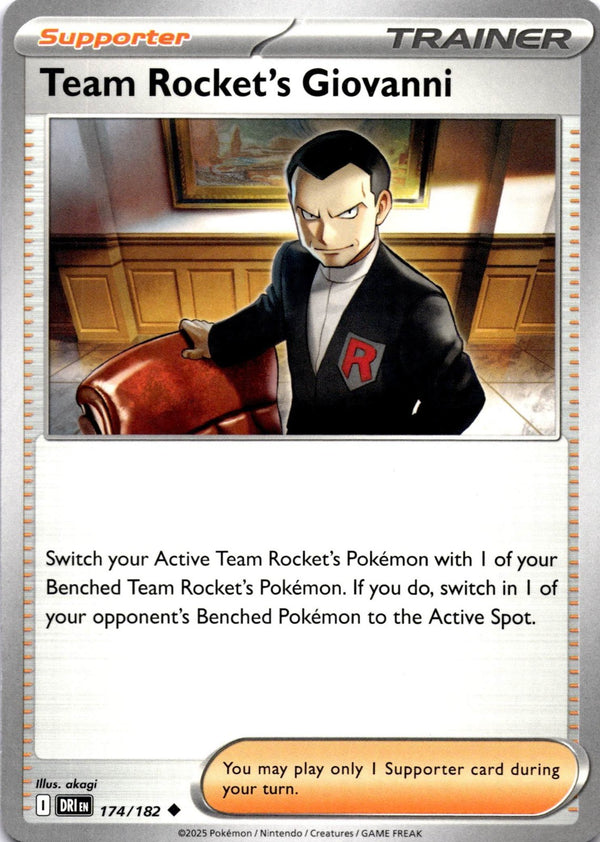 Pokemon Team Rocket's Giovanni 174/182 Destined Rivals Non Holo NM