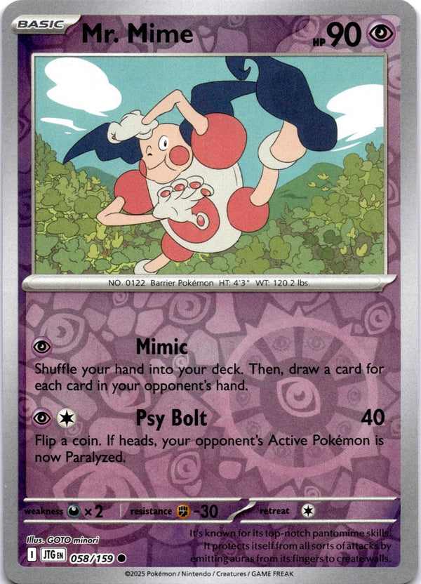 Pokemon Mr. Mime 058/159 Journey Together Reverse Holo NM