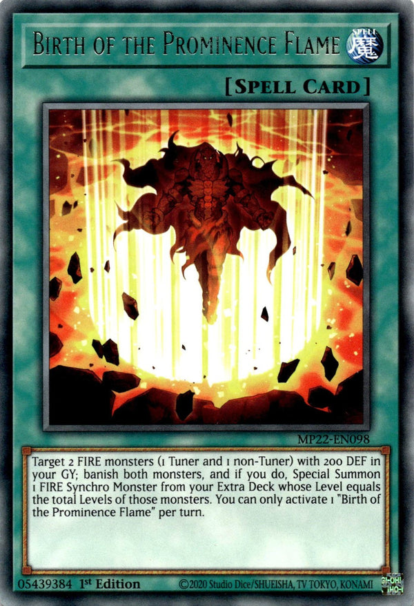 Yugioh Birth of the Prominence Flame MP22-EN098 Rare 1st Edition NM