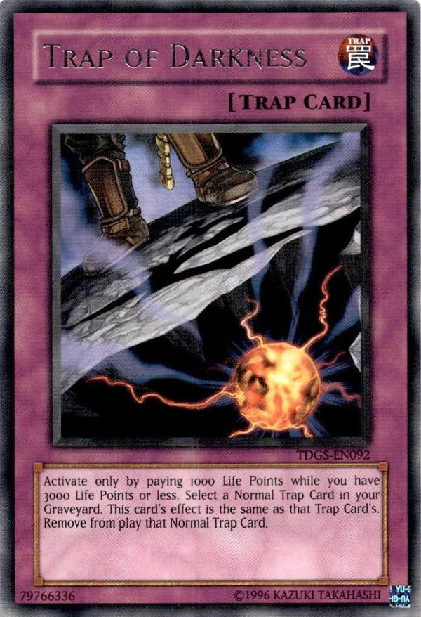 Yugioh Trap of Darkness TDGS-EN092 Rare Unlimited Edition LP
