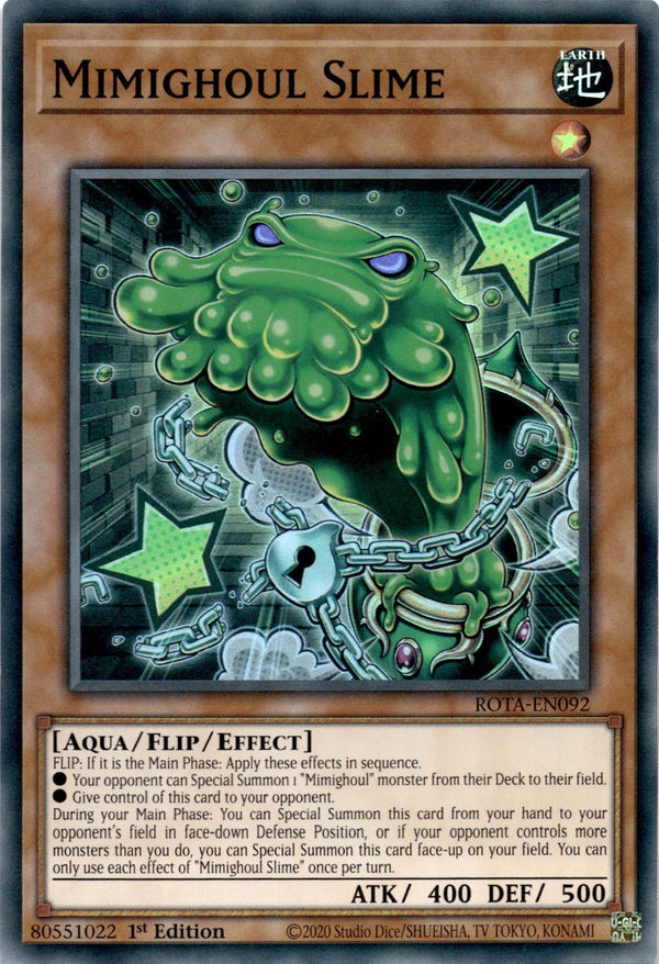 Yugioh Mimighoul Slime ROTA-EN092 Super Rare 1st Edition NM