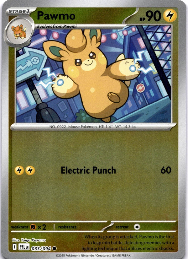 Pokemon Pawmo 033/094 Phantasmal Flames Reverse Holo NM