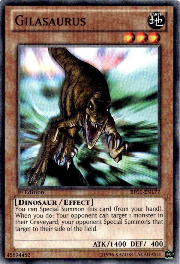 Yugioh Gilasaurus BP01-EN177 Common 1st Edition NM
