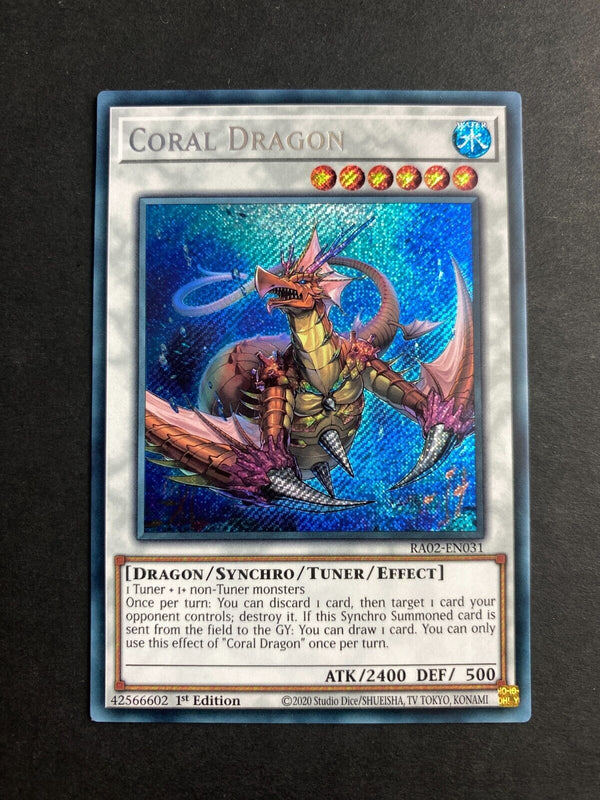 Yugioh Coral Dragon RA02-EN031 Secret Rare 1st Edition NM