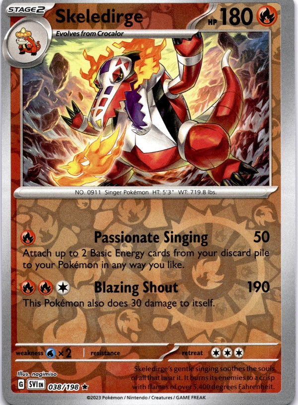 Pokemon Skeledirge 038/198 Scarlet Violet Base Reverse Holo NM