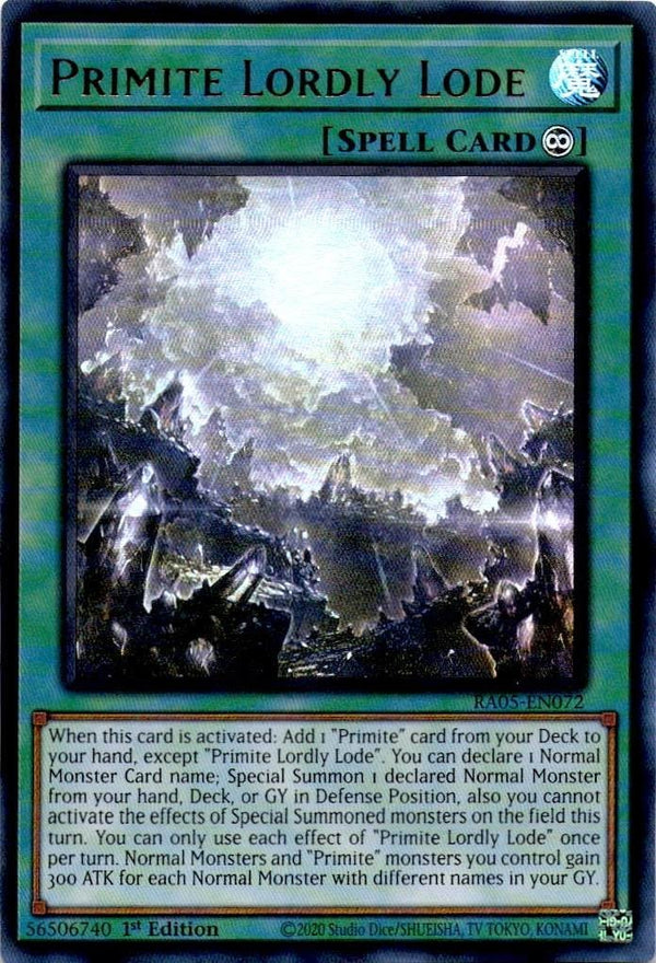 Yugioh Primite Lordly Lode RA05-EN072 NA Print Ultra Rare 1st Edition NM