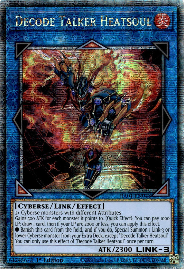 Yugioh Decode Talker Heatsoul RA01-EN048 Quarter Century Rare 1st Edition NM