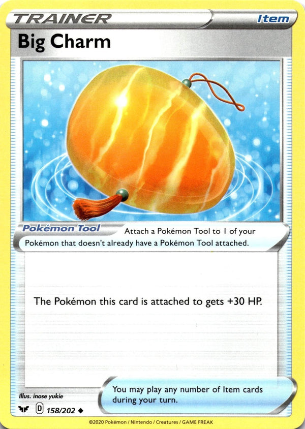 Pokemon Big Charm 158/202 Sword Shield Base Non Holo NM