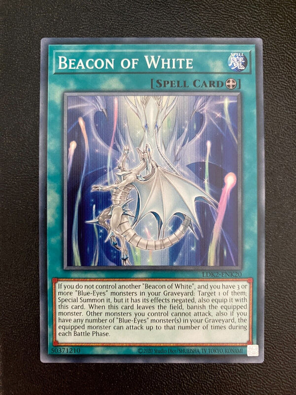 Yugioh Beacon of White LDK2-ENK20 Common Unlimited Edition NM