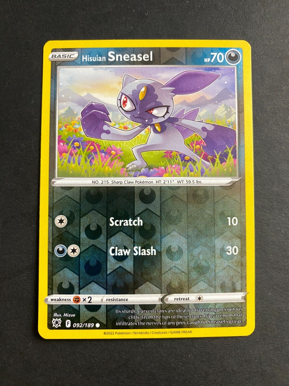 Pokemon Hisuian Sneasel 092/189 Astral Radiance Reverse Holo NM