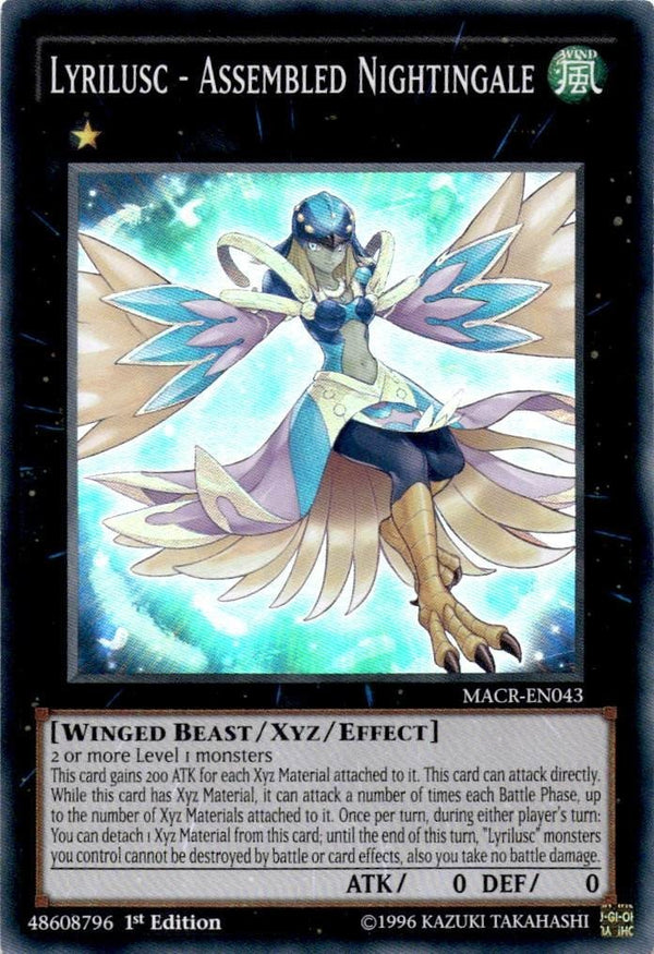Yugioh Lyrilusc - Assembled Nightingale MACR-EN043 Super Rare 1st Edition VLP/NM