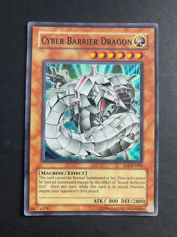 Yugioh Cyber Barrier Dragon SOI-EN006 Super Rare Unlimited Edition VLP/NM