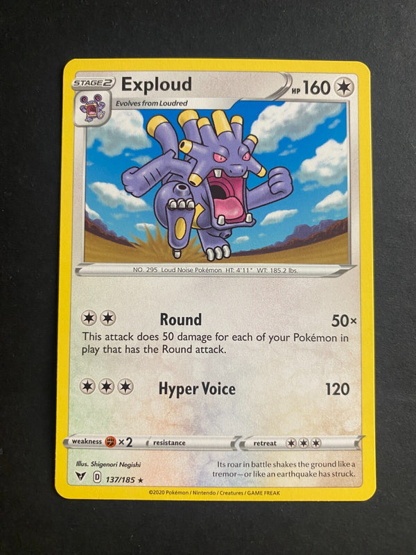 Pokemon Exploud 137/185 Vivid Voltage Rare Non Holo NM