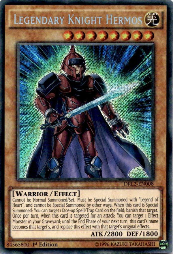 Yugioh Legendary Knight Hermos DRL2-EN008 Secret Rare 1st Edition VLP/NM