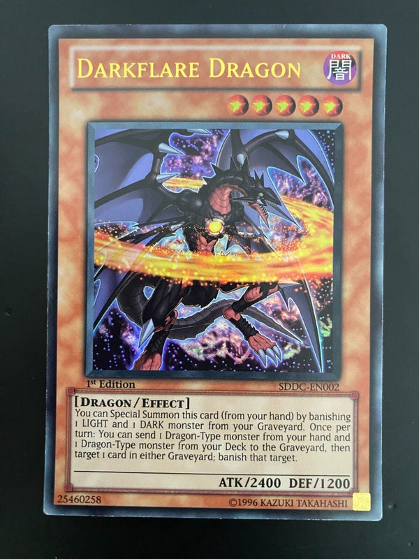 Yugioh Darkflare Dragon SDDC-EN002 Ultra Rare 1st Edition MP/LP