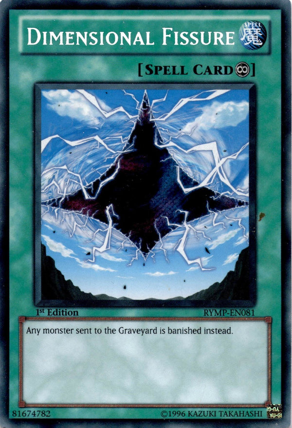 Yugioh Dimensional Fissure RYMP-EN081 Secret Rare 1st Ed DAMAGED (HEAVY CREASES)