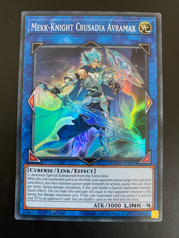 Yugioh Mekk-Knight Crusadia Avramax MAZE-EN054 1st Edition Super Rare NM/MINT