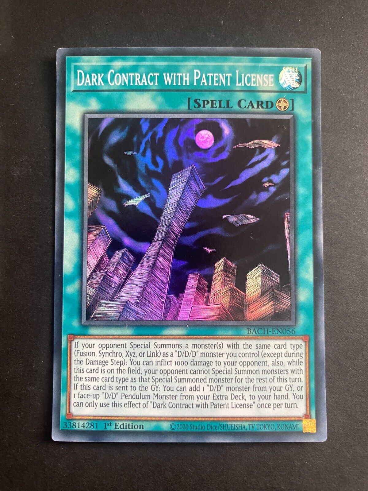 Yugioh Dark Contract with Patent License BACH-EN056 Super Rare 1st Edition MP/LP