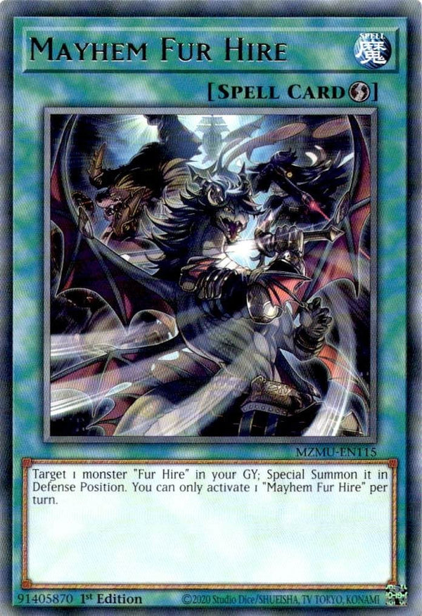 Yugioh Mayhem Fur Hire MZMU-EN115 Rare 1st Edition NM