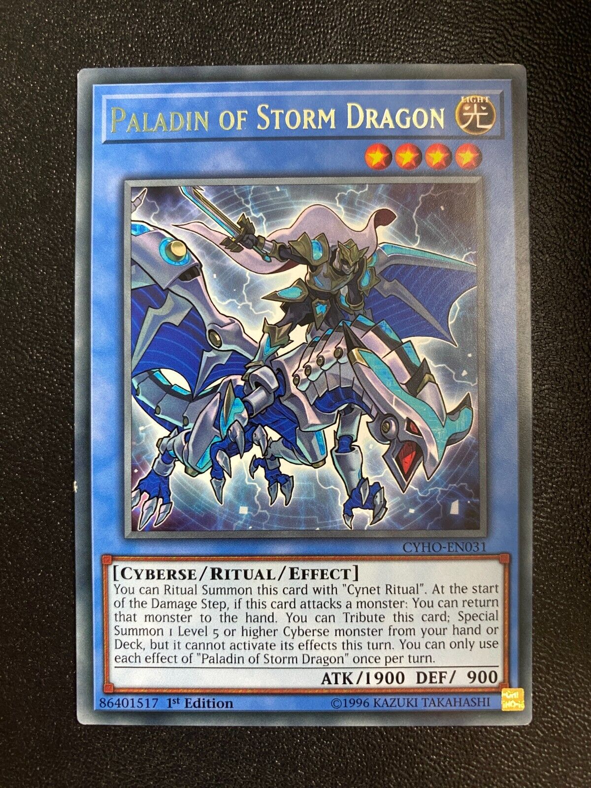 Yugioh Paladin of Storm Dragon CYHO-EN031 Rare 1st Edition LP