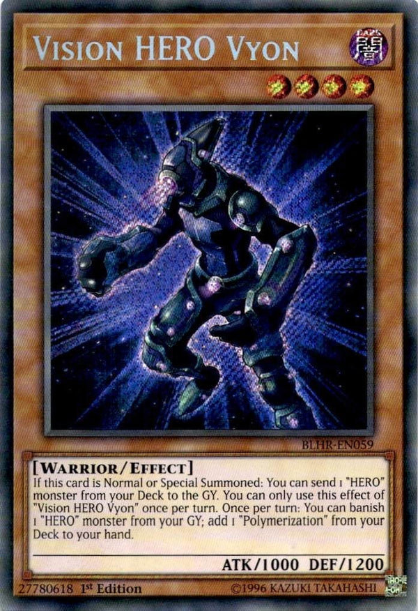 Yugioh Vision HERO Vyon BLHR-EN059 Secret Rare 1st Edition NM