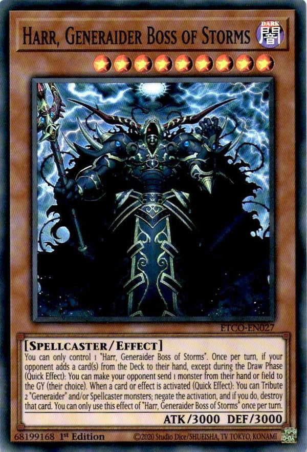 Yugioh Harr, Generaider Boss of Storms ETCO-EN027 Super Rare 1st Edition LP