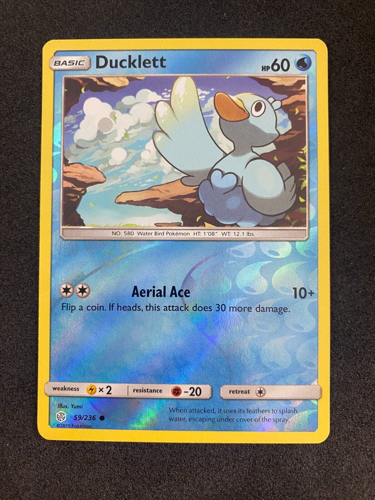 Pokemon Ducklett 59/236 Cosmic Eclipse Reverse Holo MINT