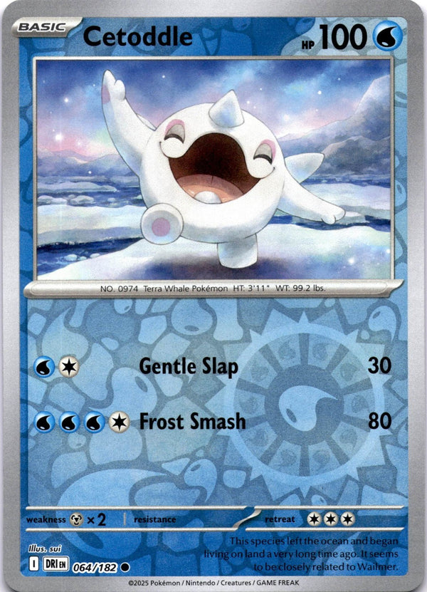 Pokemon Cetoddle 064/182 Destined Rivals Reverse Holo NM