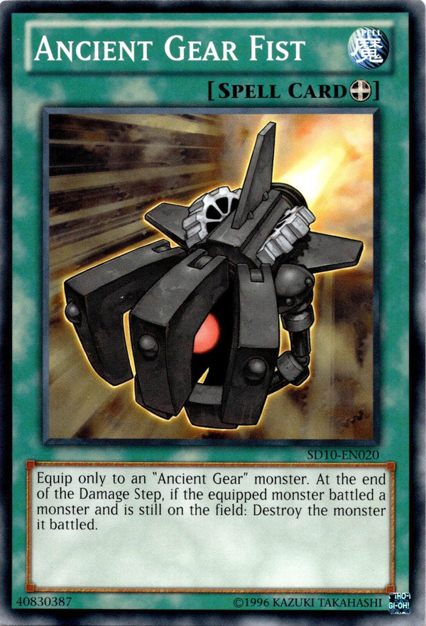 Yugioh Ancient Gear Fist SD10-EN020 Common Unlimited Edition VLP/NM