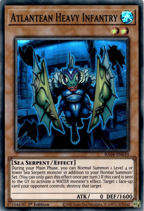 Yugioh Atlantean Heavy Infantry RA04-EN010 Super Rare 1st Edition NM