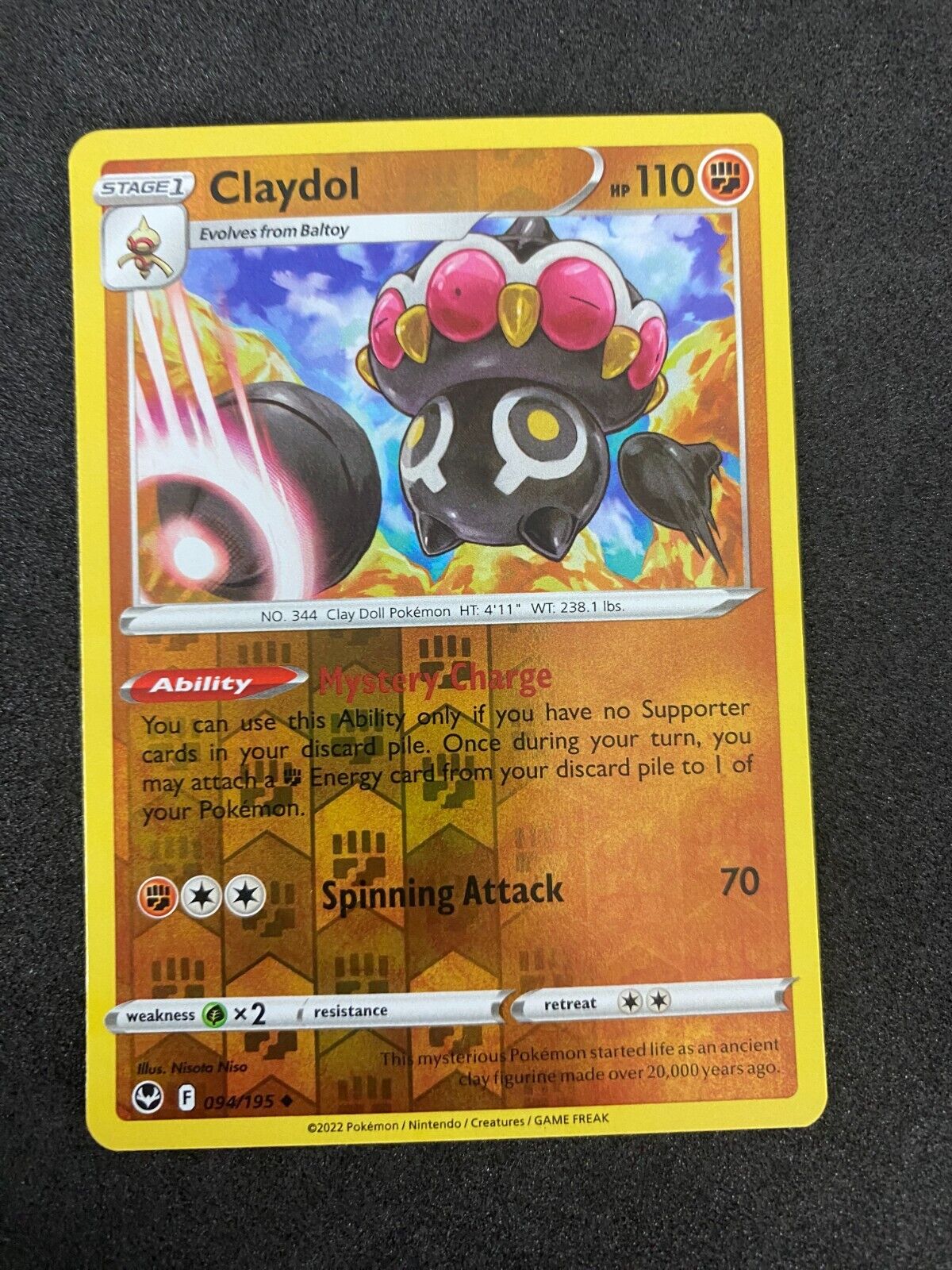 Pokemon Claydol 094/195 Silver Tempest Reverse Holo NM