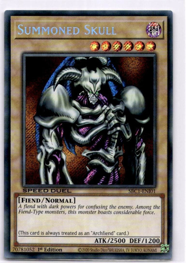 Yugioh Summoned Skull SBC1-ENI01 Secret Rare 1st Edition NM