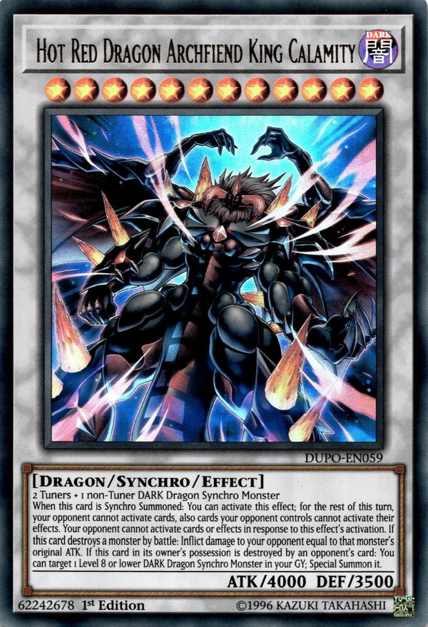 Yugioh Hot Red Dragon Archfiend King Calamity DUPO-EN059 Ultra Rare 1st VLP/NM