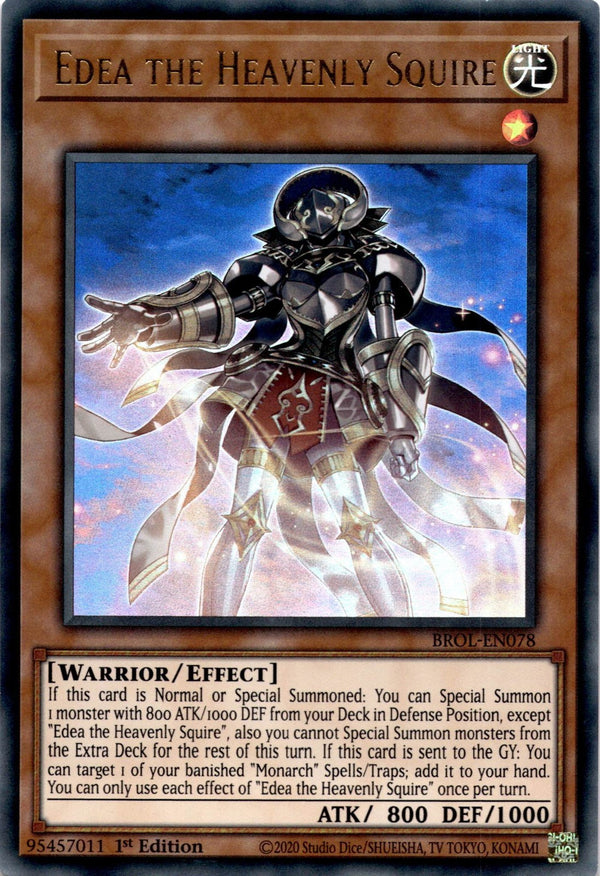 Yugioh Edea the Heavenly Squire BROL-EN078 Ultra Rare 1st Edition NM