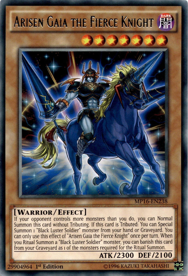 Yugioh Arisen Gaia The Fierce Knight MP16-EN238 Rare 1st Edition NM
